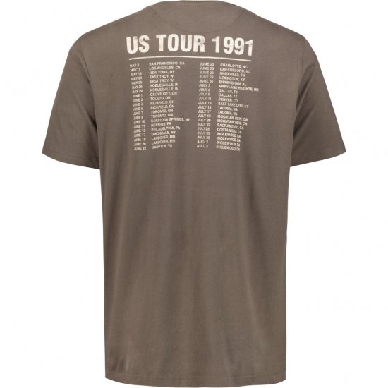 JP1880 T-Shirt Skull Print Guns N Roses Khaki - T-shirts - Grote Maten T-shirts Heren