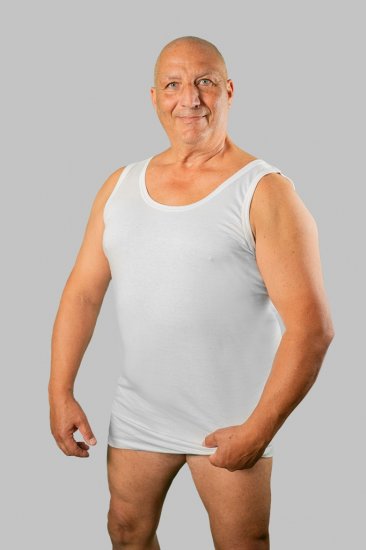20 Nodi Crew Neck Tank Top in Combed Cotton Jersey White - Ondergoed & Zwem - Grote Maten Ondergoed Heren