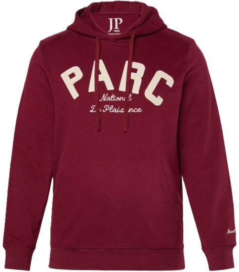 JP1880 Hoodie with Embroidery Aubergine Tall - HERENKLEDING MT-6XLT - Tall Kleding Heren