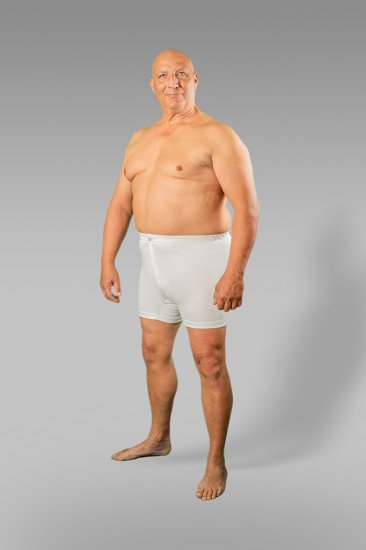 20 Nodi Combed Cotton Jersey Boxer with Front Button Fly White - Ondergoed & Zwem - Grote Maten Ondergoed Heren