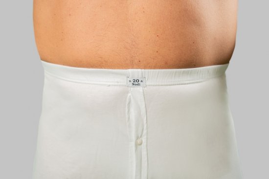 20 Nodi Combed Cotton Jersey Boxer with Front Button Fly White - Ondergoed & zwem - Grote Maten Ondergoed Heren