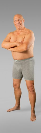 20 Nodi Stretch Cotton Boxer with Embroidered Long Leg Grey - Ondergoed & Zwem - Grote Maten Ondergoed Heren