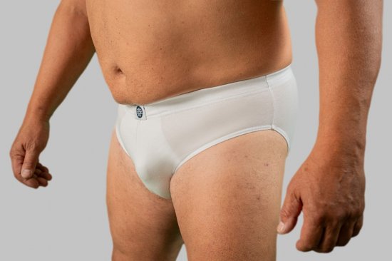 20 Nodi Stretch Cotton Briefs with Internal Elastic Band and Low Rise White - Ondergoed & Zwem - Grote Maten Ondergoed Heren