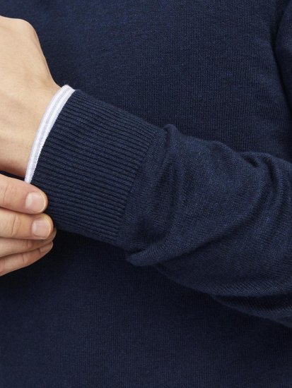 Jack & Jones Emil Knitted Pullover Blue - Sweaters & hoodies - Sweaters & Hoodies Grote Maten Heren