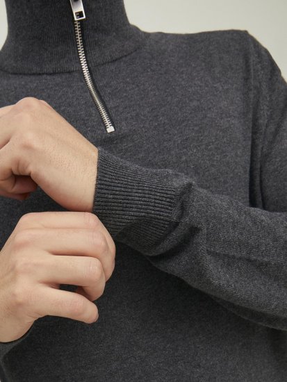 Jack & Jones Emil Knitted Pullover Grey - Sweaters & hoodies - Sweaters & Hoodies Grote Maten Heren