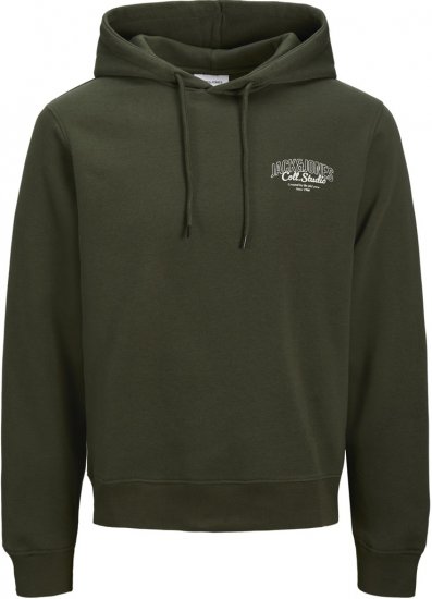 Jack & Jones Makoto Hoodie Small Print Green - Sweaters & hoodies - Sweaters & Hoodies Grote Maten Heren