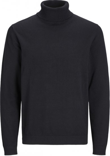 Jack & Jones Basic Knitted Sweater with Rolled Neck Black - Sweaters & hoodies - Sweaters & Hoodies Grote Maten Heren