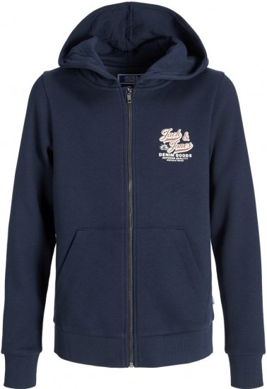 Jack & Jones Logo 2 COL Hoodie with Zipper Blue - Sweaters & hoodies - Sweaters & Hoodies Grote Maten Heren