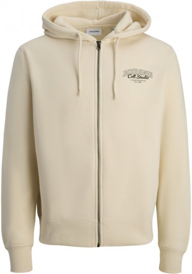 Jack & Jones Makoto Hoodie with Zipper White - Sweaters & hoodies - Sweaters & Hoodies Grote Maten Heren