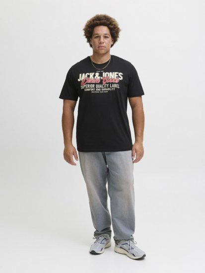 Jack & Jones Logo 2COL T-Shirt Black - T-shirts - Grote Maten T-shirts Heren