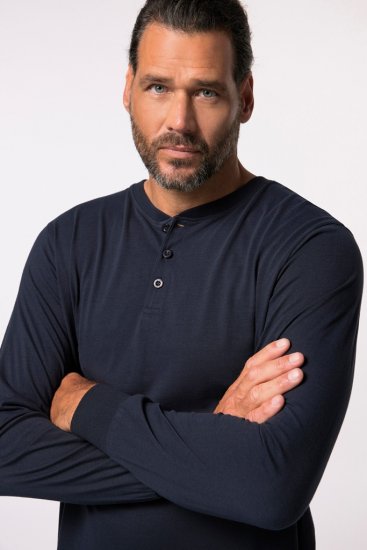 JP1880 Henley Long Sleeved Night Dress Navy - Ondergoed & zwem - Grote Maten Ondergoed Heren