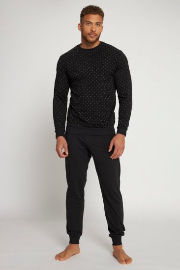 JP1880 Two-piece Pyjamas Long Sleeve and Long Trousers Black - Ondergoed & zwem - Grote Maten Ondergoed Heren