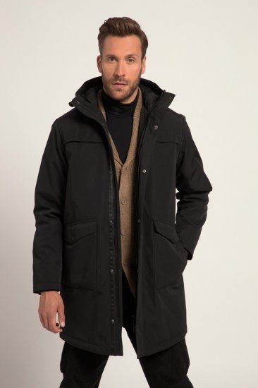 JP1880 Warm Parka with Wind Cuffs Black - Jassen - Grote Maten Herenjassen