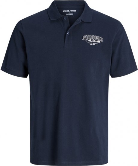 Jack & Jones Makoto Polo Short Sleeve Navy - Polo shirts - Grote Maten Poloshirts Heren