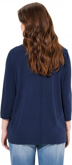 Ulla Popken Queens 3/4 Sleeve Graphic Tee Ink Blue - Bedrukte T-shirts voor dames - 