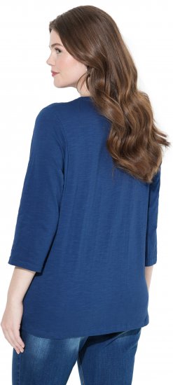 Ulla Popken Fashion Graphic T-Shirt Dark Blue - Bedrukte T-shirts voor dames - 