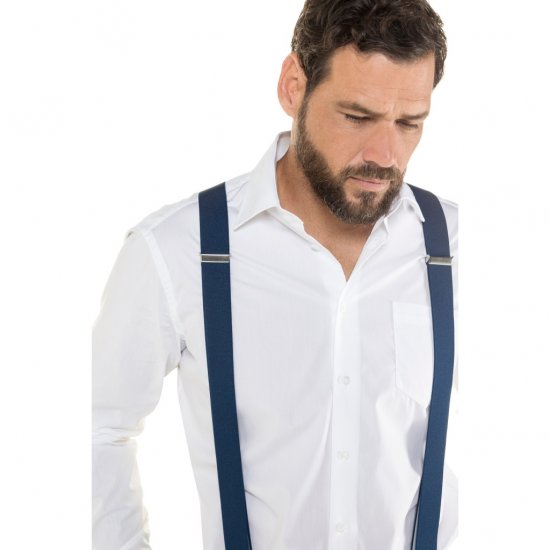 JP1880 Suspenders X-Shape Navy - Accessoires - 