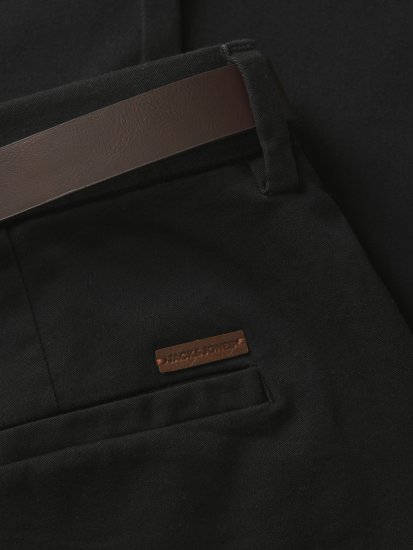 Jack & Jones Marco Adam Belted Slim Fit Chino Pants Black - Jeans & broeken - Jeans & Broeken Grote Maten Heren