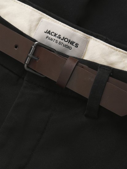Jack & Jones Marco Adam Belted Slim Fit Chino Pants Black - Jeans & broeken - Jeans & Broeken Grote Maten Heren