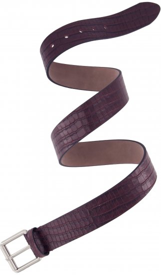 Ulla Popken Snake Embossed Belt Burgundy - Damesriemen - 