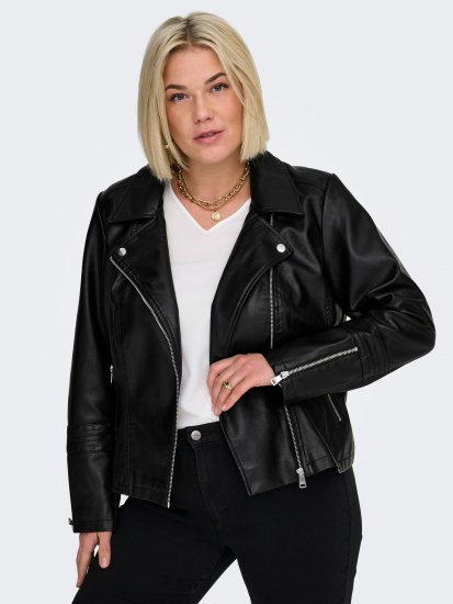 Only Carmakoma Emmy Biker Jacket Black - Leren jassen - 
