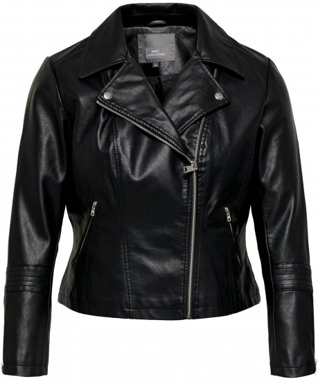 Only Carmakoma Emmy Biker Jacket Black - Leren jassen - 