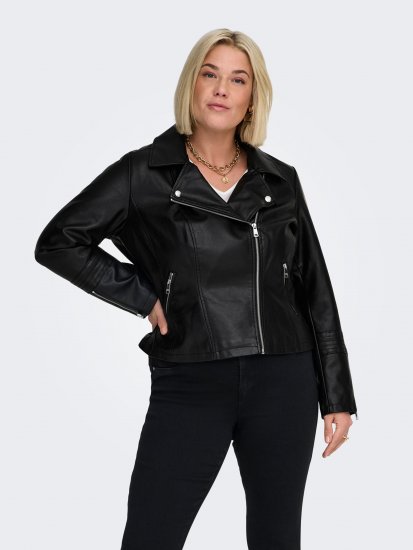 Only Carmakoma Emmy Biker Jacket Black - Leren jassen - 