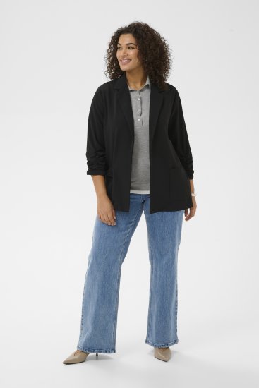 Kaffe Curve Pheolo 3/4 Sleeve Blazer Black Deep - Blazers - 