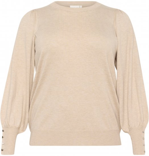 Kaffe Curve Lizzy Trui met lange mouw Beige - Truien & knitwear - 