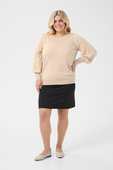 Kaffe Curve Lizzy Trui met lange mouw Beige - Truien & knitwear - 