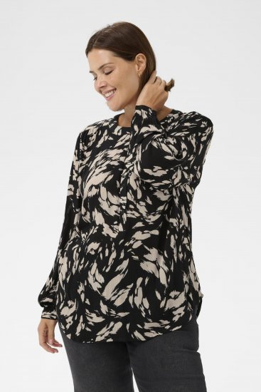 Kaffe Curve Mila Ami Blouse Zwart - Blouses & tunieken - 