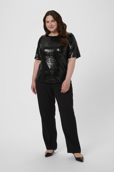 Kaffe Curve Mirana Sequin Blouse Black - Blouses - 