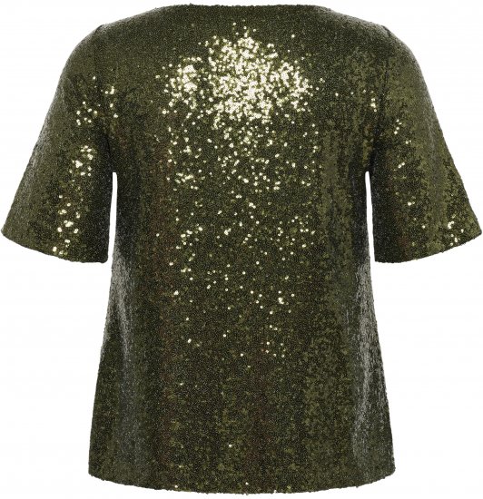 Kaffe Curve Mirana Sequin Blouse Ivy Green - Blouses - 