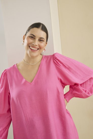 Kaffe Curve Sofia Blouse Pink Power - Blouses - 