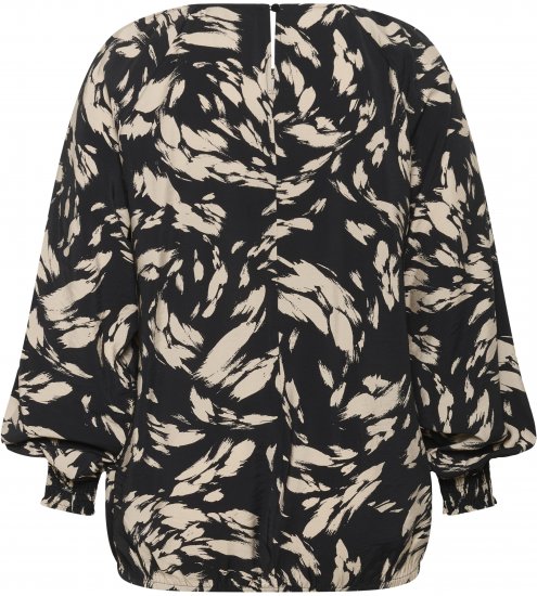 Kaffe Curve Olla Blouse met lange mouw Zwart - Blouses & tunieken - 