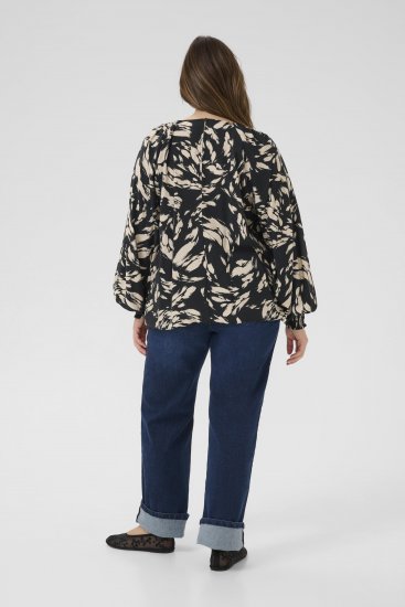 Kaffe Curve Olla Blouse met lange mouw Zwart - Blouses & tunieken - 