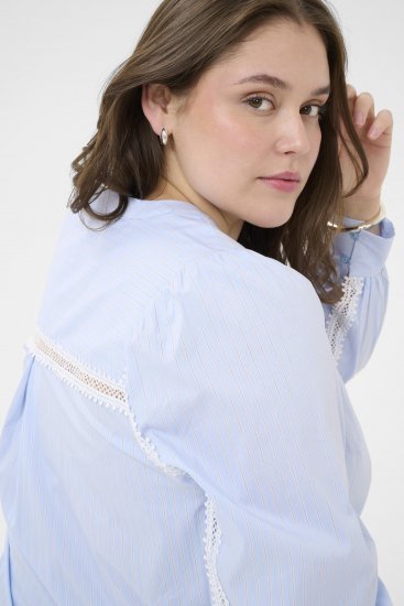 Kaffe Curve Juda Blouse Nantucket Breeze Stripe Blue - DAMESKLEDING 40-66 - 