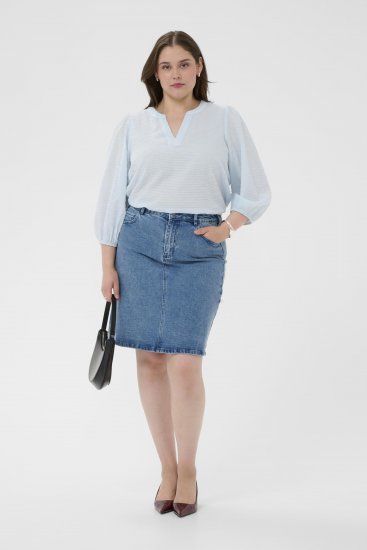 Kaffe Curve Penelopia Blouse Nantucket Breeze Blue - Blouses - 