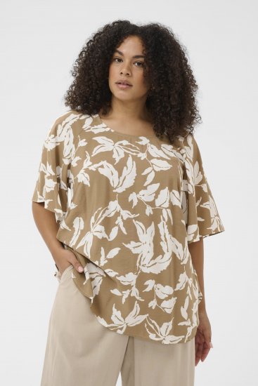 Kaffe Curve Marla Blouse Oak Chalk Leaf - Blouses - 