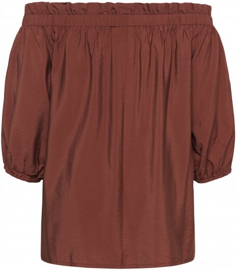 Kaffe Curve Neela Off-Shoulder Blouse Henna Brown - Blouses & tunieken - 