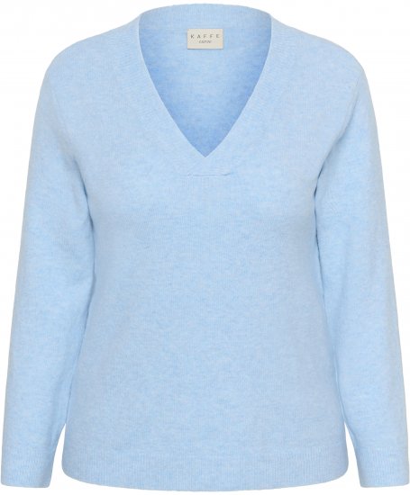 Kaffe Curve Jilanda V-Neck Pullover Blue - Truien & knitwear - 