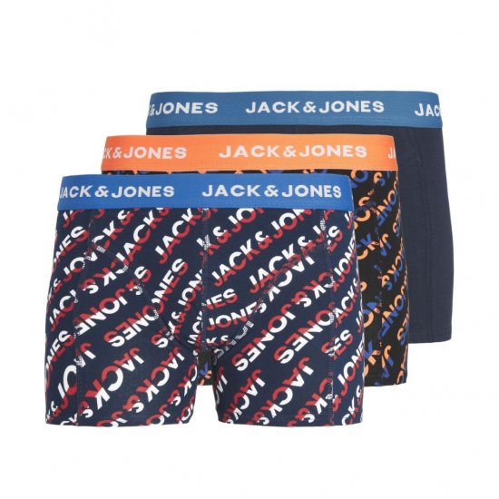 Jack & Jones Logo Trunks 3-Pack Navy Blazer - Ondergoed & Zwem - Grote Maten Ondergoed Heren