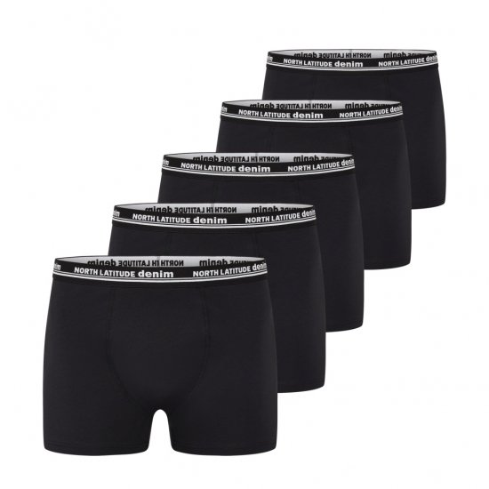 North Latitude 5-Pack Boxershorts Black - Boxershorts - Grote Maten Boxershorts Heren