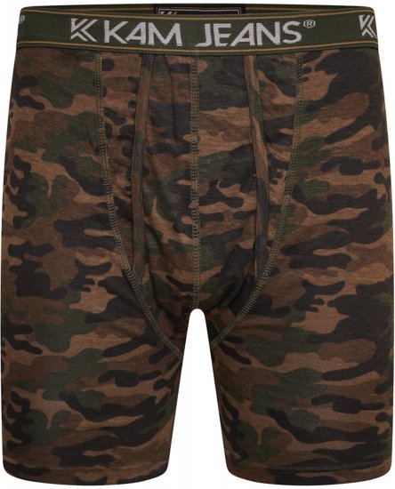 Kam Jeans 813 Camo Print Boxers Charcoal Khaki - Boxershorts - Grote Maten Boxershorts Heren