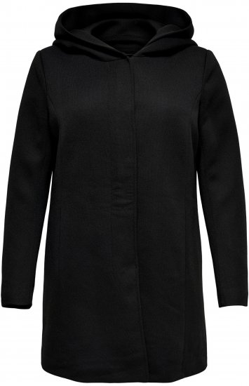 Only Carmakoma Sedona Light Coat Black - Wintermantels - Winterjassen in grote maten