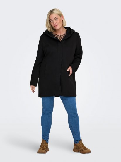 Only Carmakoma Sedona Light Coat Black - Wintermantels - Winterjassen in grote maten