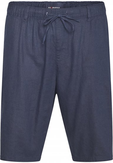 North Latitude 61154 Linnen Comfort Fit Shorts Navy Blauw - Korte broeken - Grote Maten Korte Broeken Heren