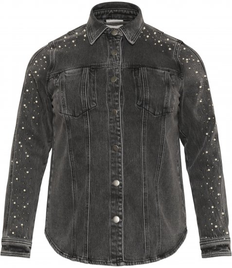 Kaffe Curve Petri Denim Jacket Grey Vintage Wash - Jassen - 