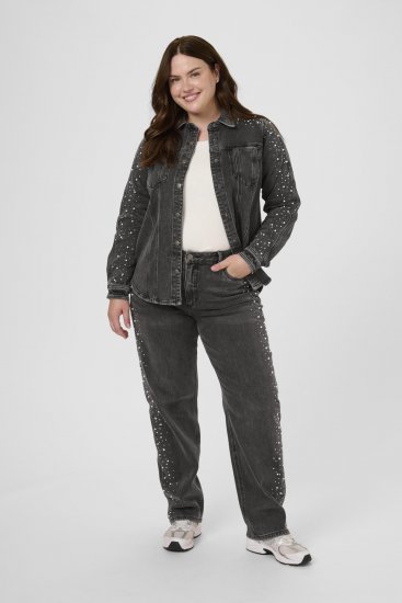 Kaffe Curve Petri Denim Jacket Grey Vintage Wash - Jassen - 