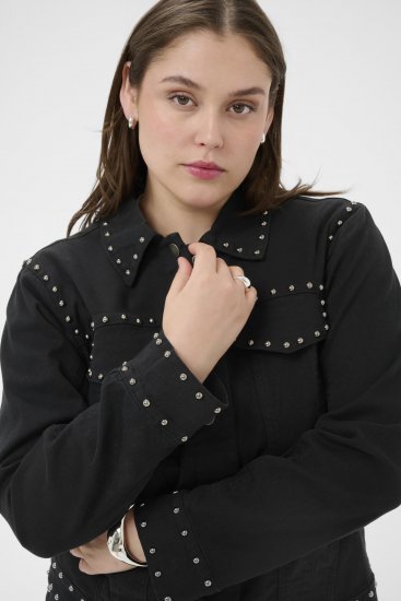 Kaffe Curve Brenn Twill Jacket Washed Black - Spijkerjassen - 
